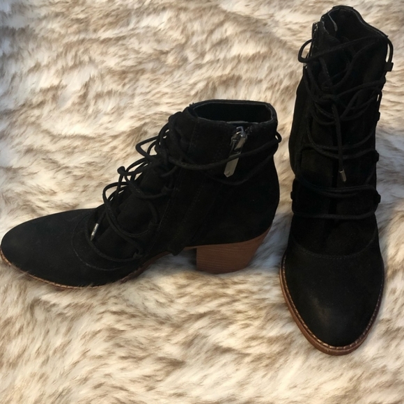 Sam Edelman Millard Lace Up Suede Booties - Picture 2 of 3